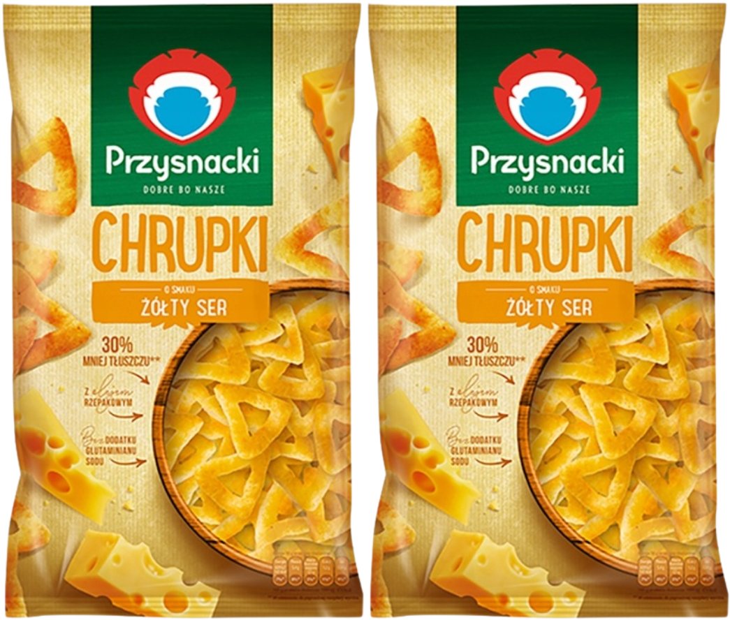 Przysnacki Chrupki o smaku żółty ser 130 g x 2 sztuki