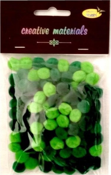 Titanum Pompony akrylowe zielona 10mm 100szt