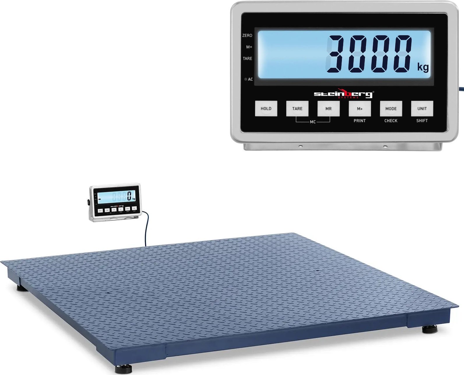 Steinberg Waga platformowa magazynowa LCD 150 x 150 cm 3000 kg / 1 kg Waga platformowa magazynowa LCD 150 x 150 cm 3000 kg / 1 kg