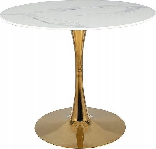 Signal Stół okrągły ESPERO ceramika calacatta/złoty