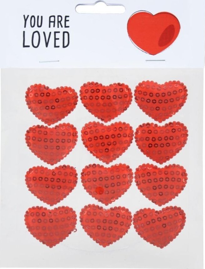Naklejki cekinowe serca 12szt