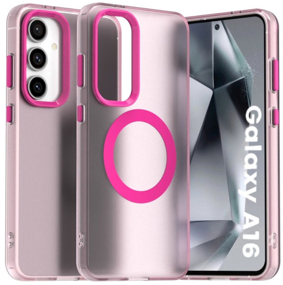 Matowe etui Supero Magmat MagSafe do Samsung Galaxy A16, różowe