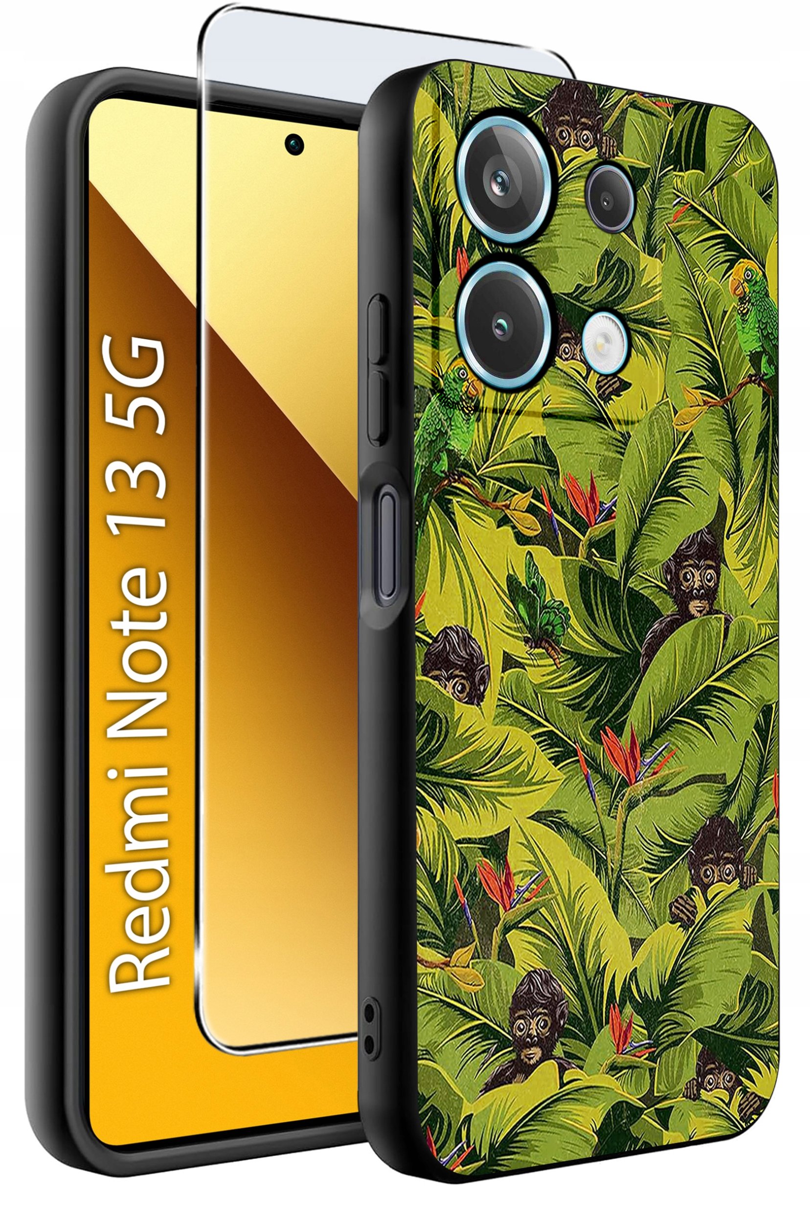 ETUI do Xiaomi Redmi Note 13 5G WZORY |SILIKONOWE MATT CASE +SZKŁO 9H