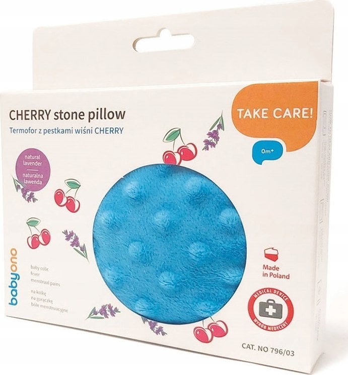 BabyOno 796/03 TERMOFOR Z PESTKAMI WIŚNI CHEERRY NIEBIESKI