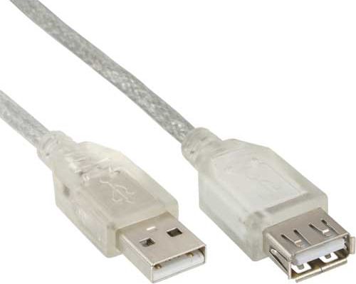 Kabel USB InLine USB-A - USB-A 3 m Biały (34605)