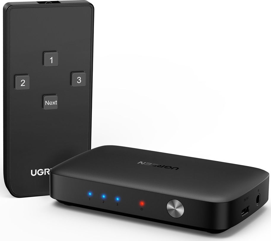 Ugreen Przełącznik Switch UGREEN CM332 3w1 HDMI 1.4 4K 30 Hz (czarny)