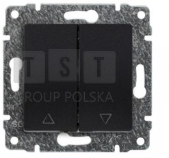 510928 VENA Łącznik żaluzjowy z klawiszem bez ramki 16AX250V czarny mat 510928