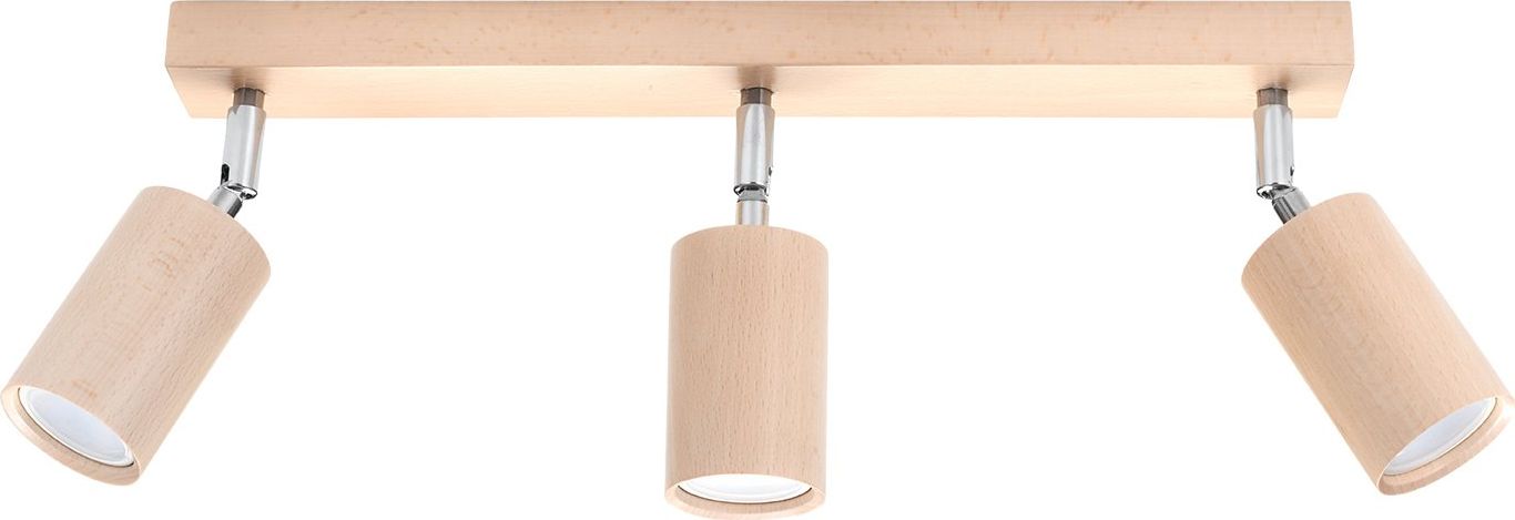 Lampa sufitowa Sollux Plafon BERG 3 naturalne drewno