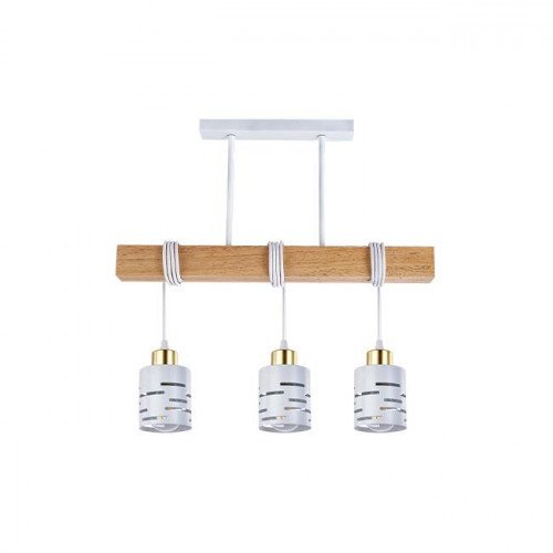 Oprawa wisząca E27 Elen x3 50cm biała+złota+WD