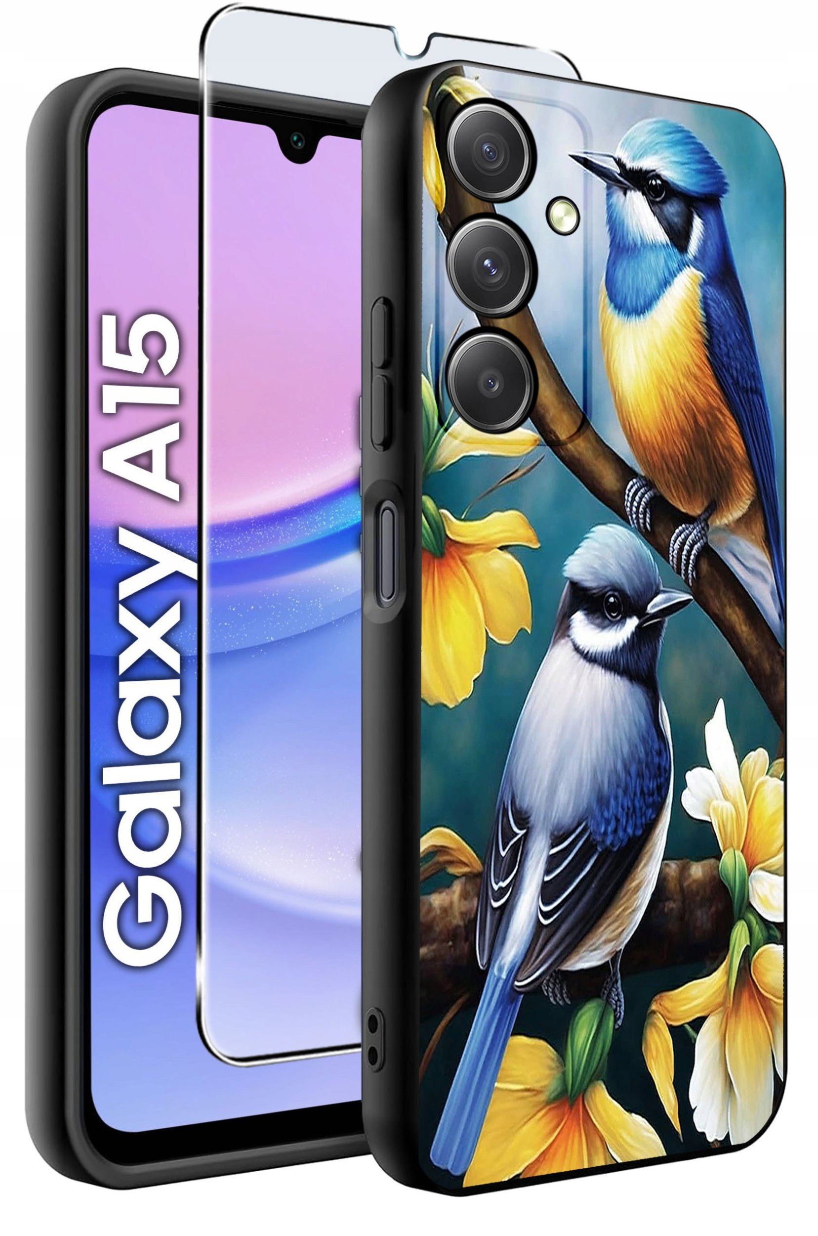 ETUI do Samsung A15 4G | 15 5G WZORY | SILIKONOWE MATT CASE + SZKŁO 9H