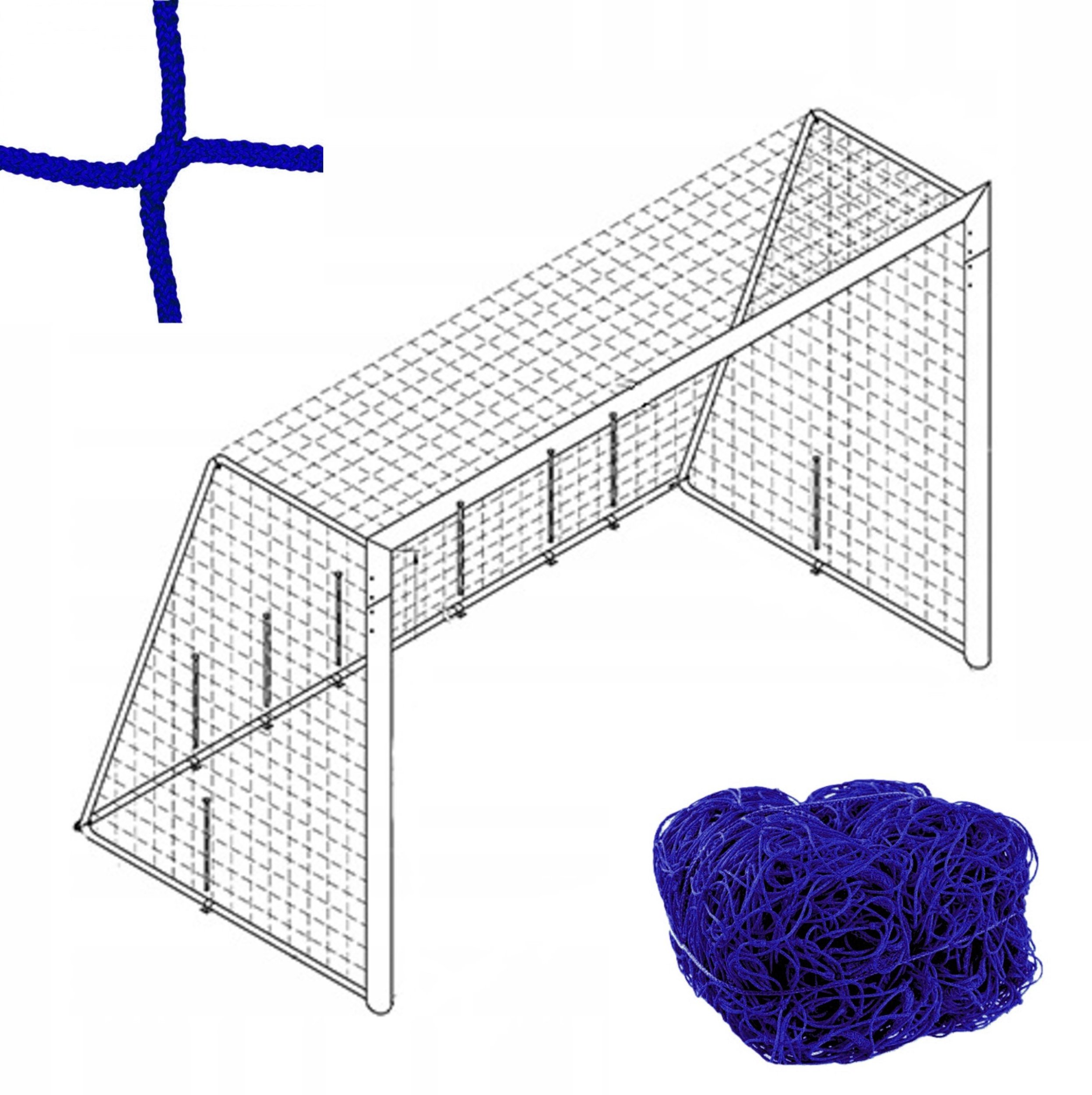 Siatka na bramkę piłkarską 3x2 m | grubość 4 mm | kolor niebieski