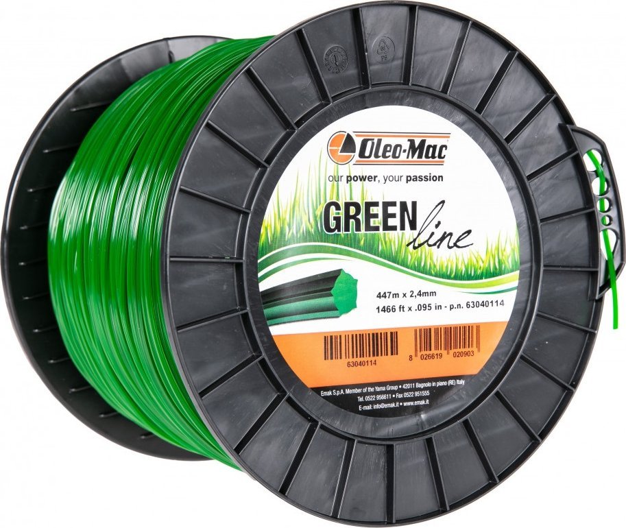 Oleo-Mac ŻYŁKA TNĄCA OLEO-MAC Green Line 2,4mm / 447 m. DO KOSY PROFIL GWIAZDKA, SZPULA - OFICJALNY DYSTRYBUTOR - AUTORYZOWANY DEALER OLEO MAC