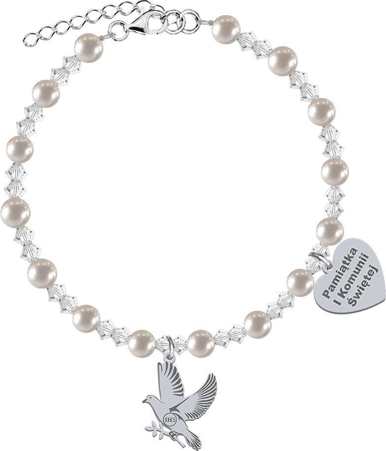 Radziszewska Jewellery I KOMUNIA ŚWIĘTA Bransoletka z Gołębiem srebro GRAWER GRATIS