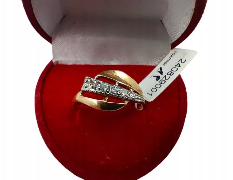 ZŁOTY PIERŚCIONEK OBRĄCZKA ŚLUBNA STAL 316L r.19