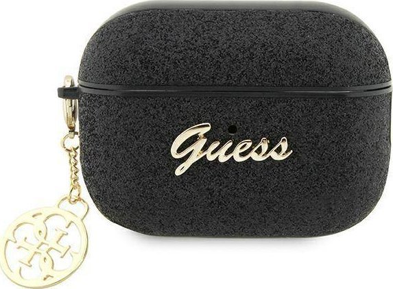 Guess Etui Guess GUAP2GLGSHK Apple AirPods Pro 2 cover czarny/black Glitter Flake 4G Charm