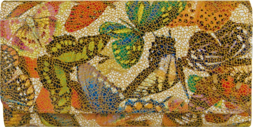 Stefania Skórzany duży portfel damski felicia - stefania, motyle