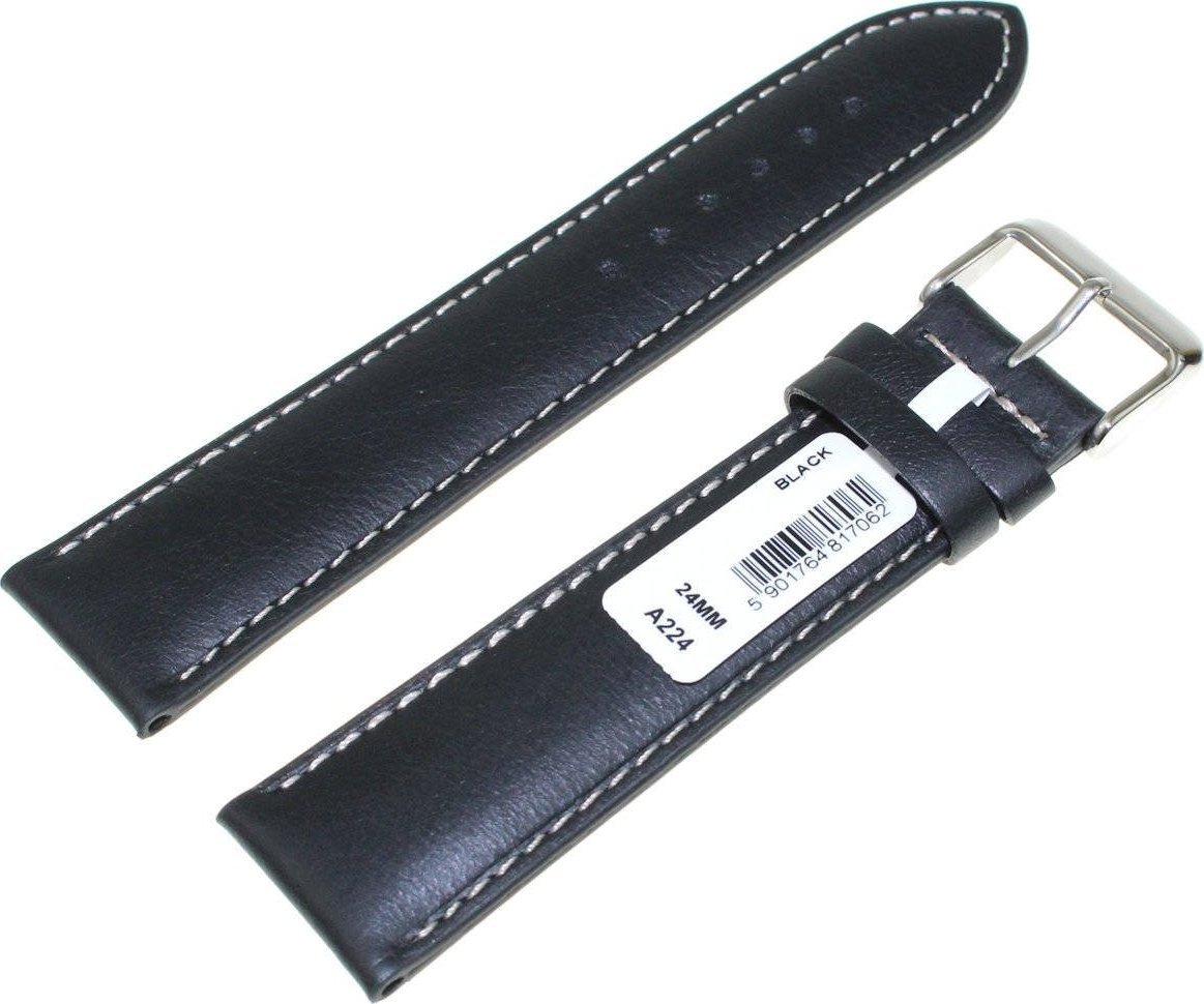 Chermond Skórzany pasek do zegarka 24 mm A224.24 czarny XL