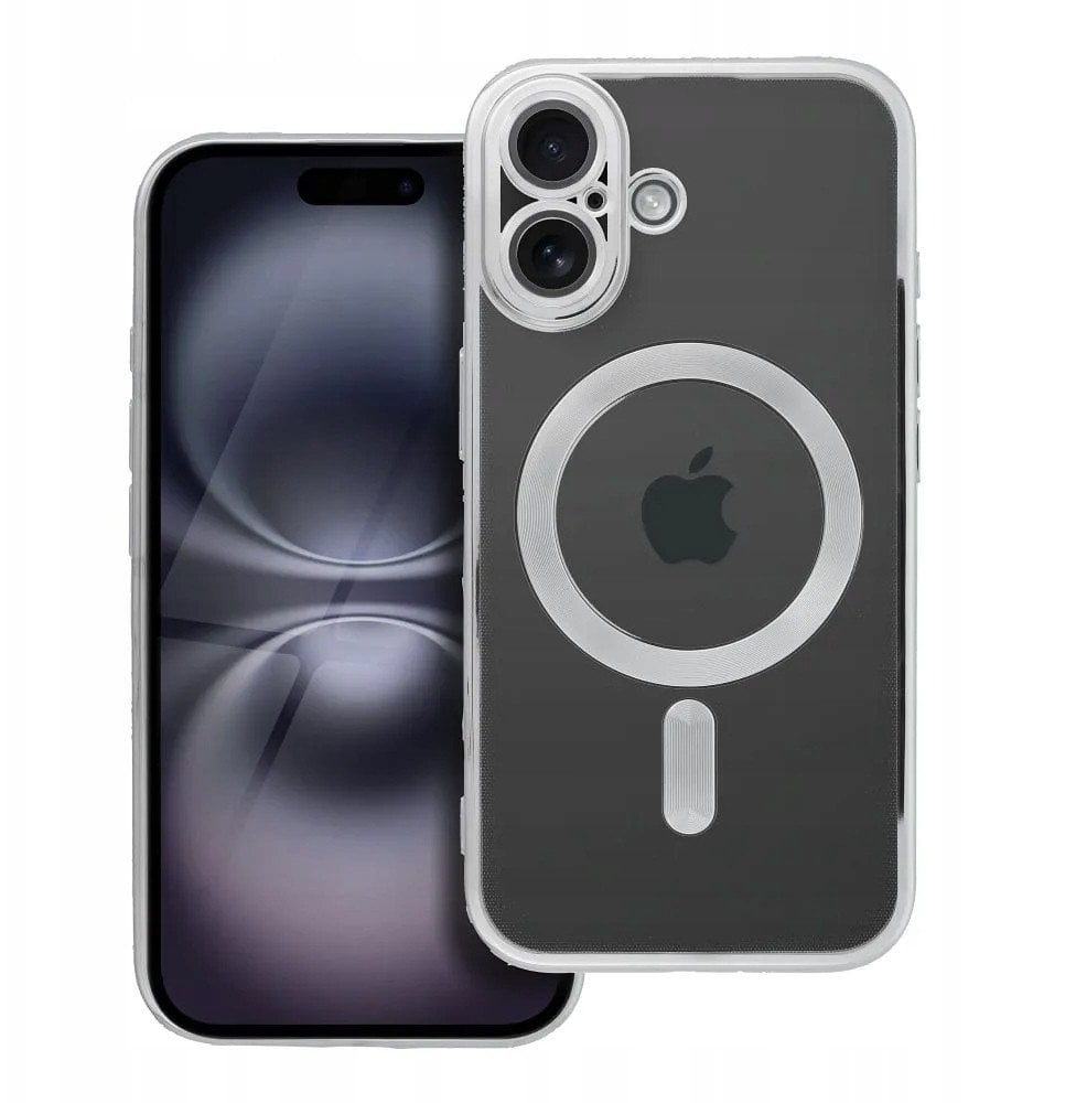 Futerał ELECTRO MAG COVER kompatybilny z MagSafe do IPHONE 16 srebrny