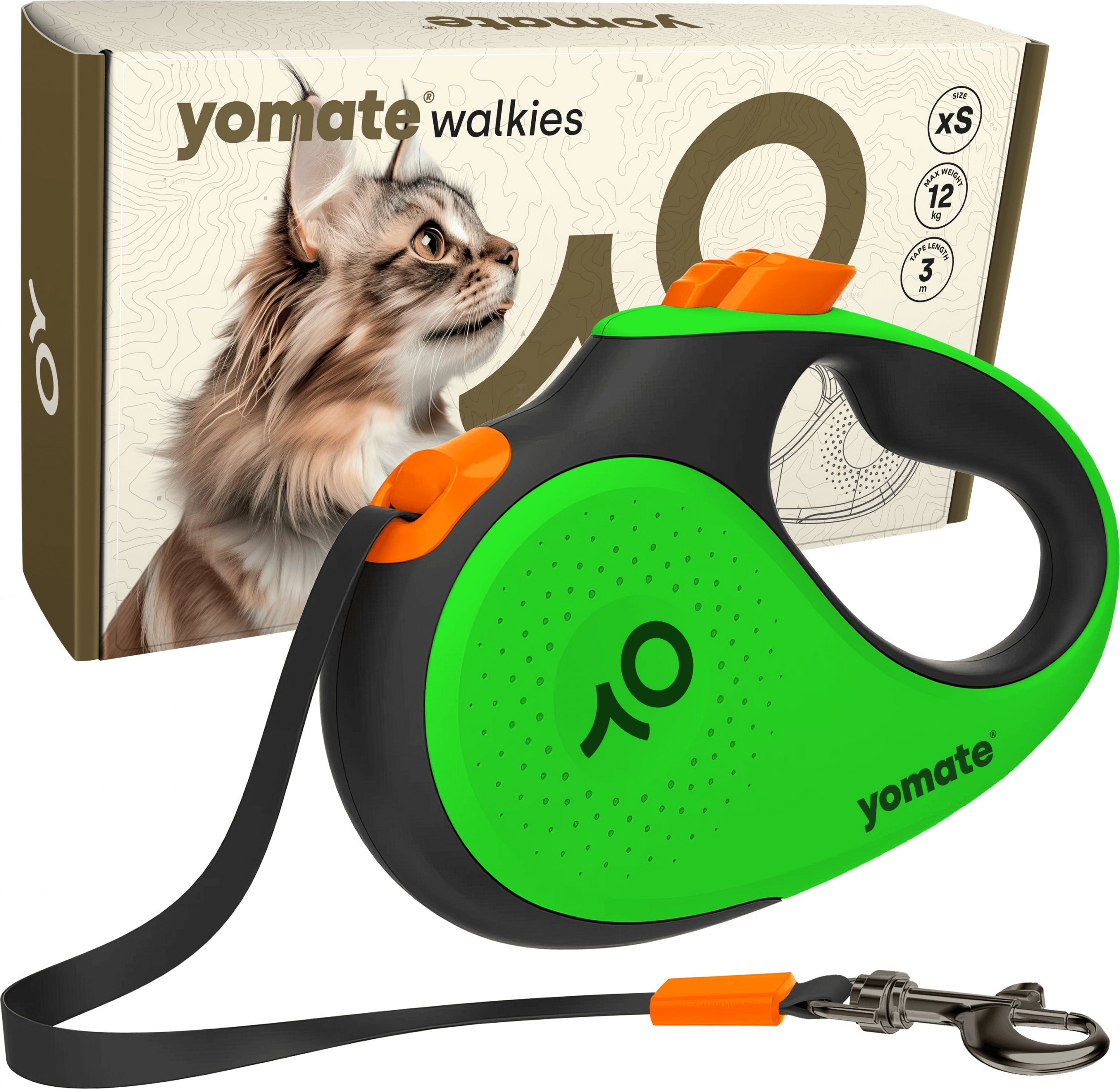 Yomate YOMATE! LEKKA PORĘCZNA SMYCZ AUTOMATYCZNA DLA KOTA Z BLOKADĄ