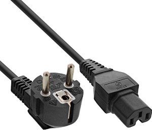 Kabel zasilający InLine CEE7/7 kątowy - C15 prosty (16810E)