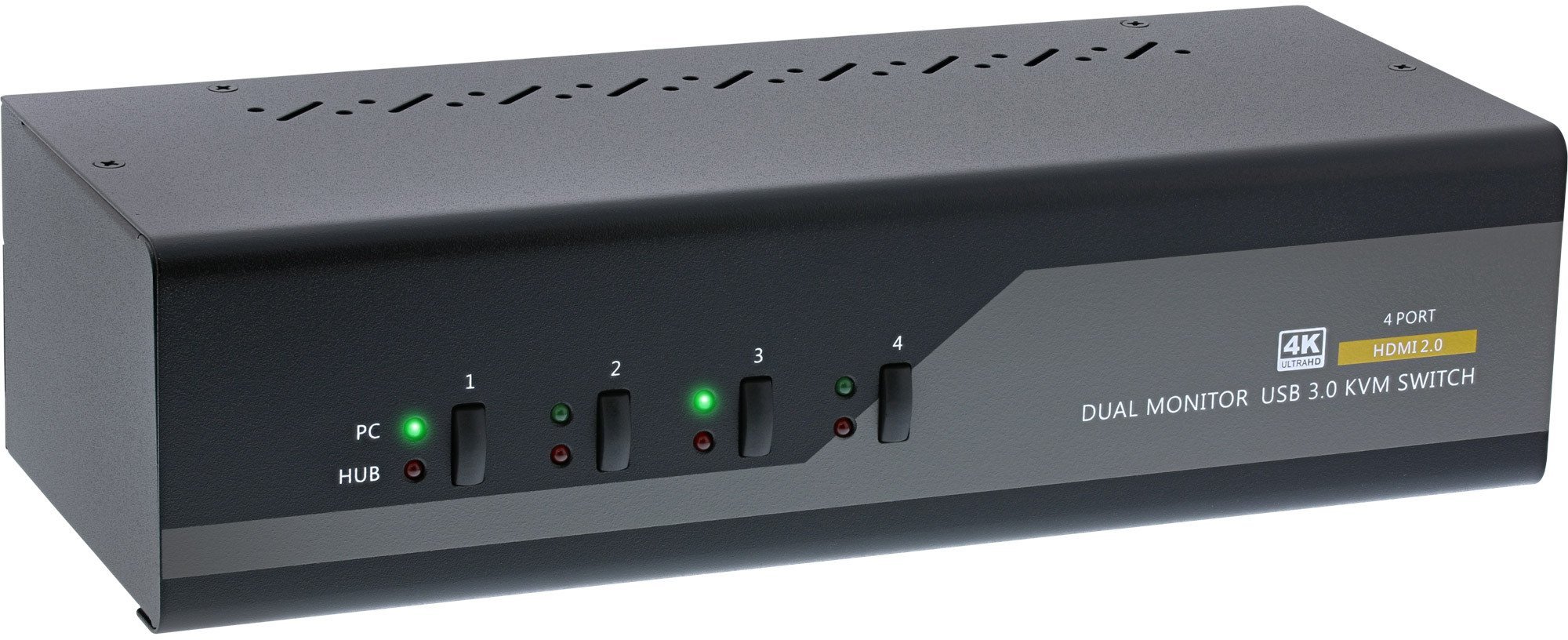 Przełącznik InLine InLine® KVM Desktop Switch, 4-port, Dual Monitor, HDMI 2.0, 4K, USB 3.0, Audio