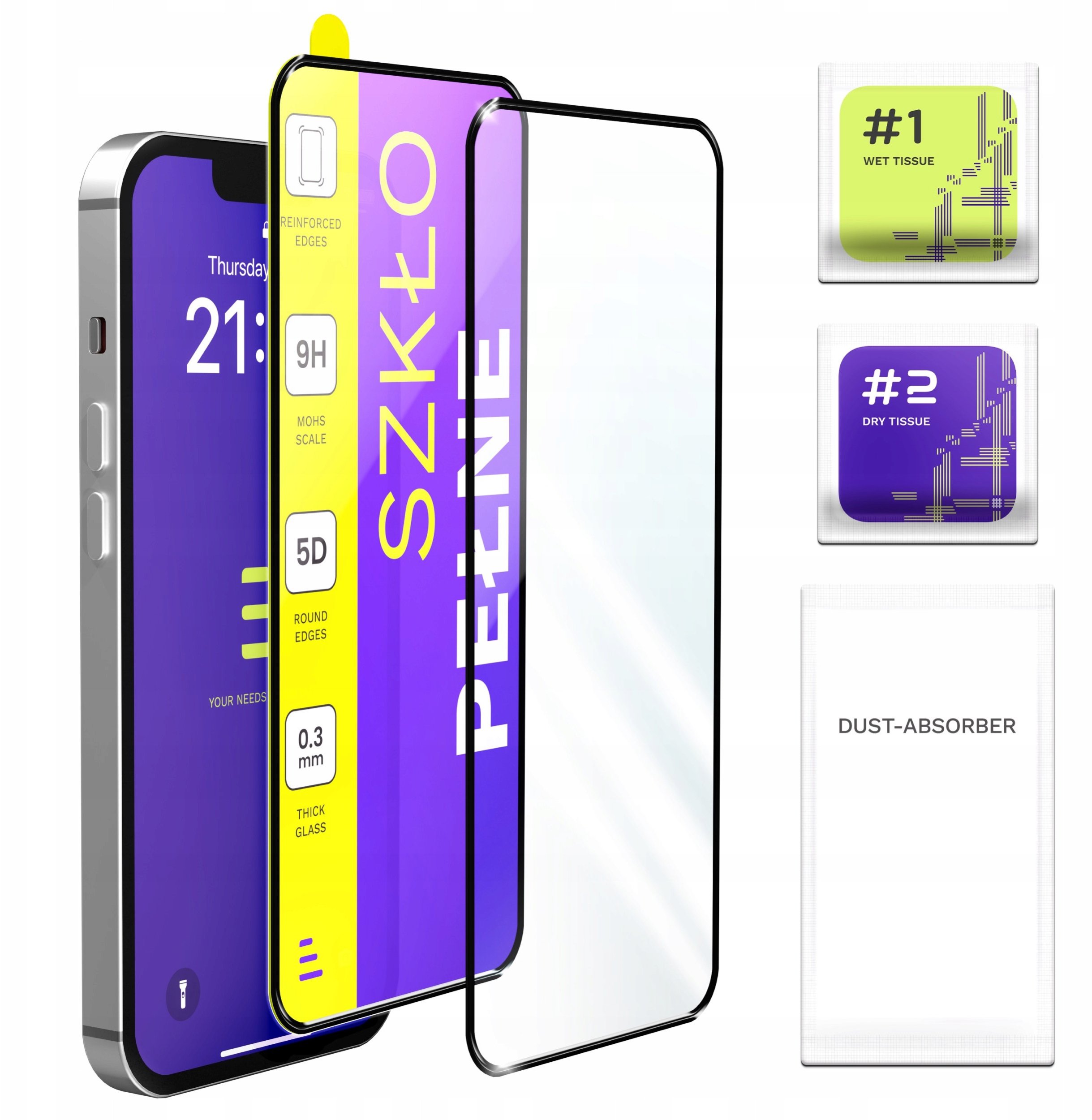 2-PAK Szkło Hartowane Pełne Do Google Pixel 7a (Szybka 9H, Ochronne 5D)