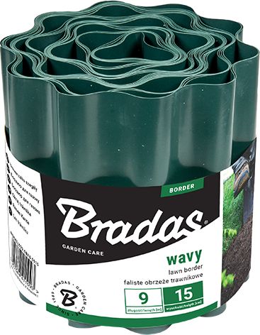Bradas Obrzeże faliste trawnikowe palisada 9m/15cm zielony Bradas 1093