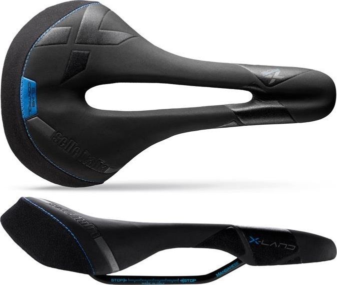 Selle Italia Siodło SELLE ITALIA X-LAND E-BIKE TM SUPERFLOW L (id match - L3) Manganese Tube 7, fibra-tek- Mokka, 275g czarno-niebieskie (NEW)