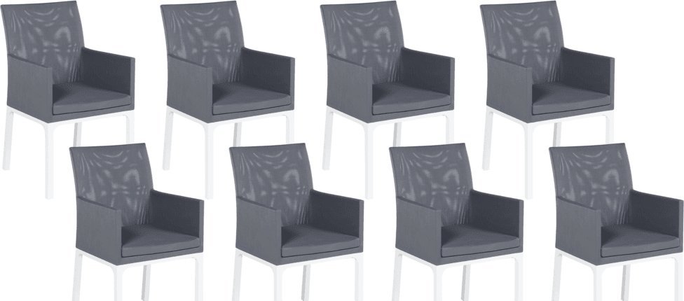 Beliani Zestaw 8 krzeseł ogrodowych szary BACOLI