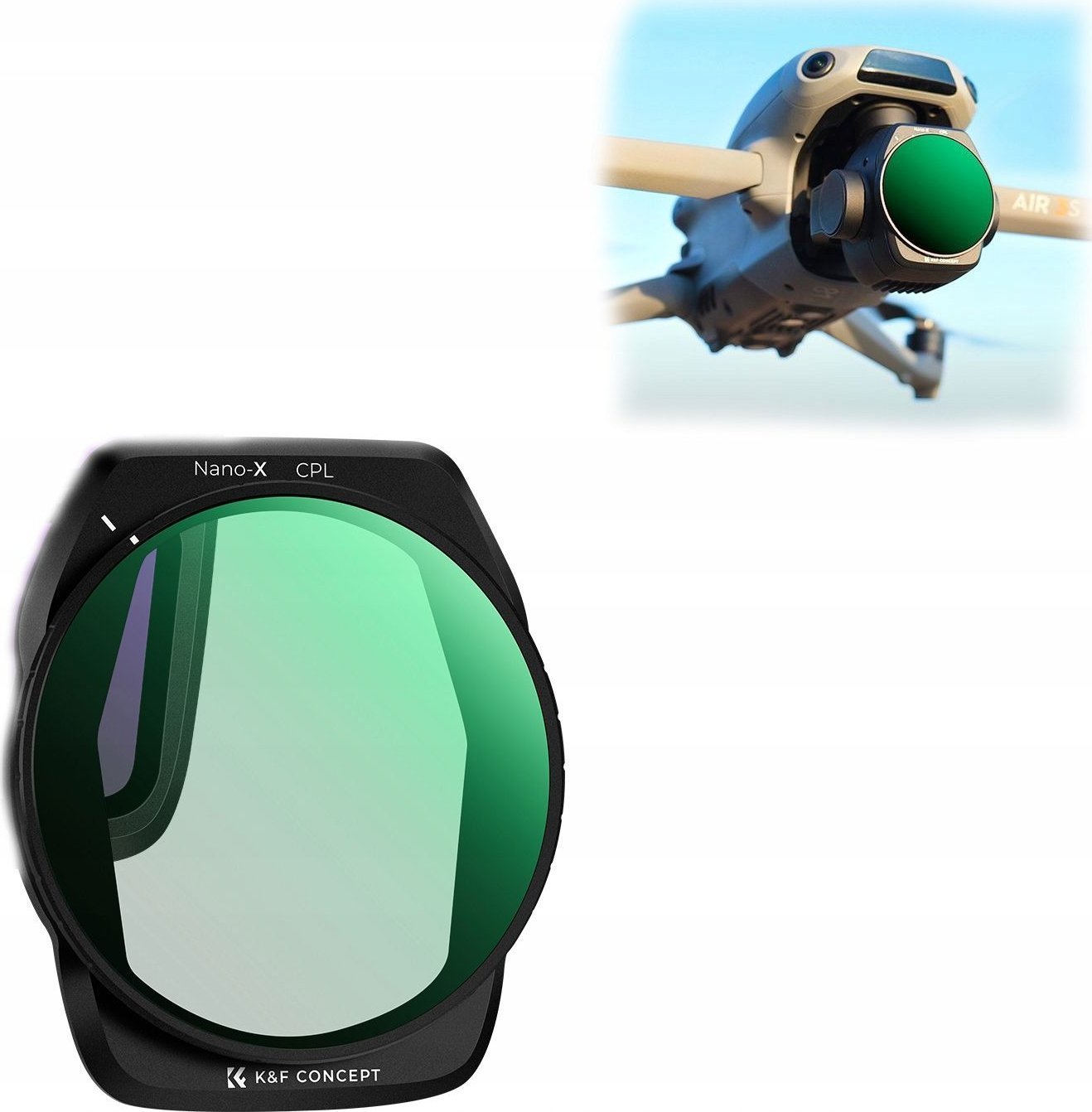 Filtr Kf FILTR Polaryzacyjny CPL ULTRA HD 8K NANO-X do Drona DJI AIR 3S K&F CONCEPT KF01.2878