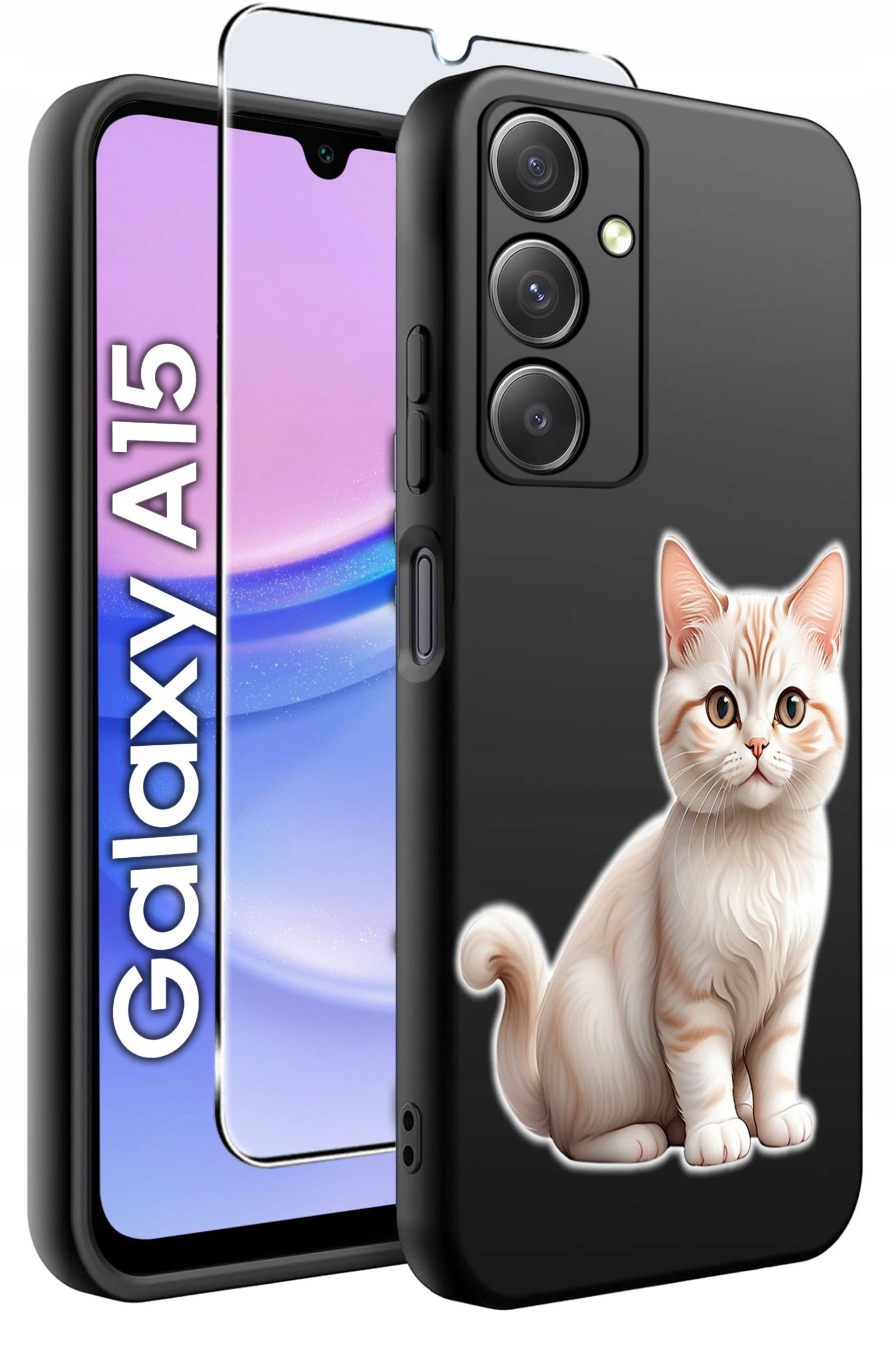 ETUI do Samsung A15 4G | 15 5G WZORY | SILIKONOWE MATT CASE + SZKŁO 9H