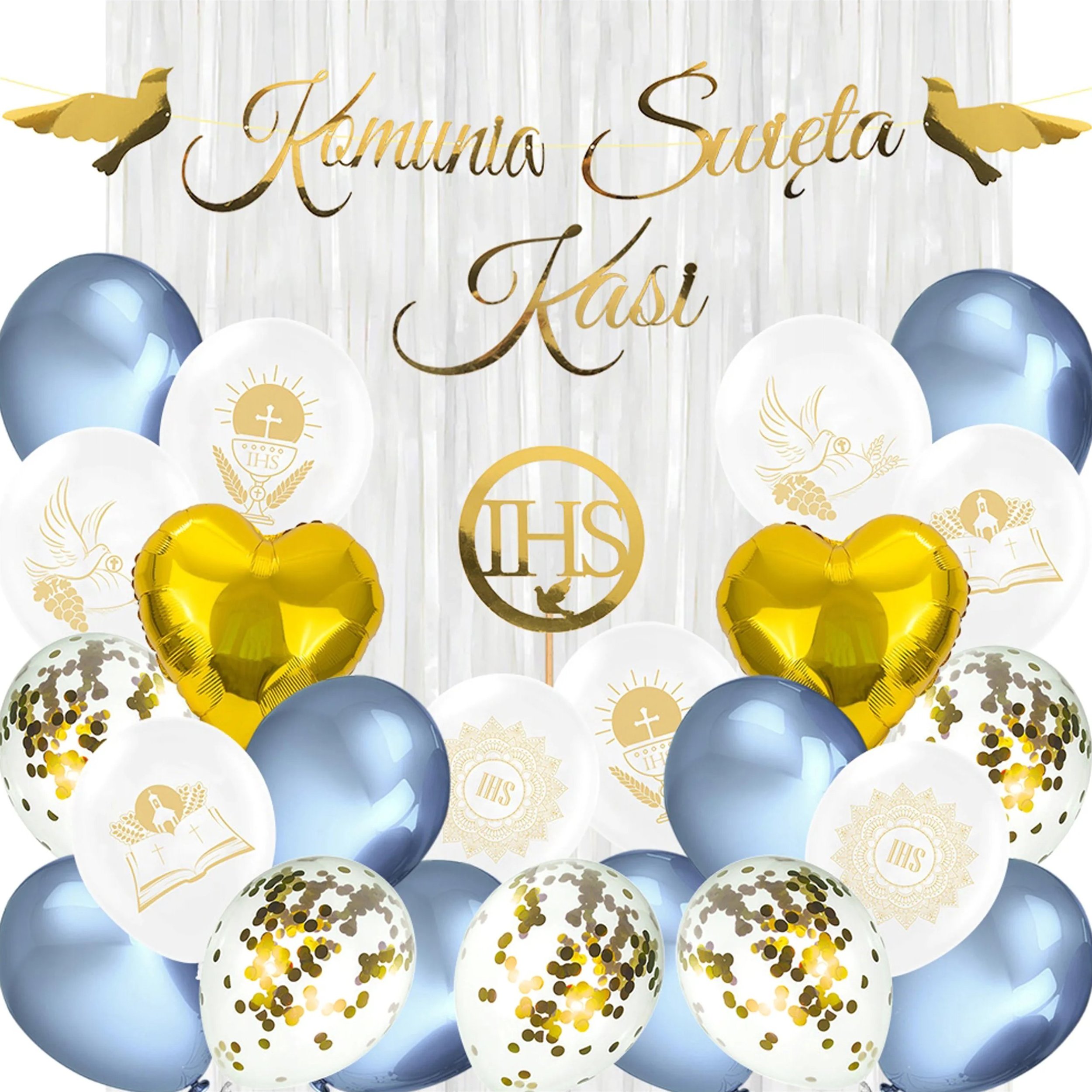 Balony Komunia Święta Zestaw Balonów Dekoracje