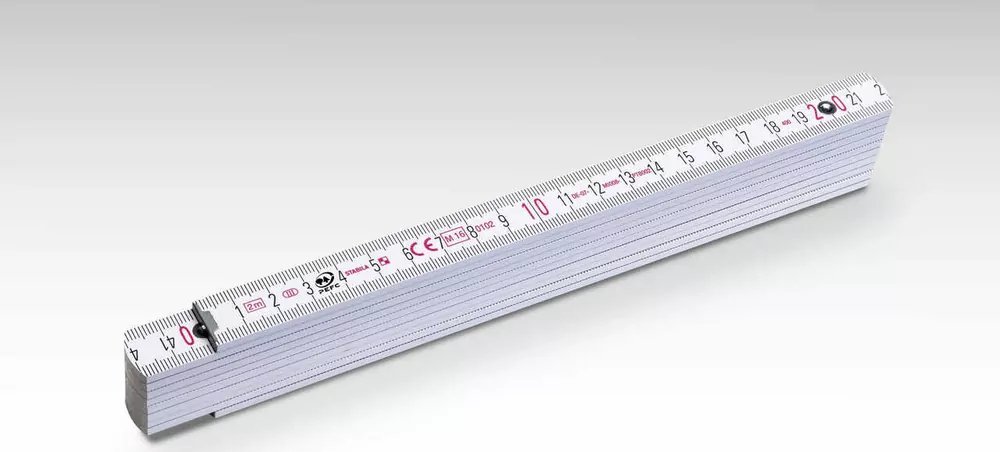 Stabila Drewniany przymiar składany buk 1407 GEO, 2 m, biały