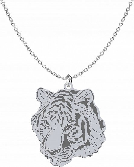 Radziszewska Jewellery Naszyjnik Srebrny z Tygrysem Łańcuszek 925 Dedykacja Prezent