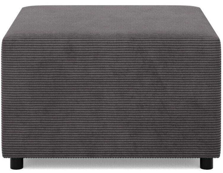 Pufa do salonu, podnóżek, BLOM, sztruks, 71x71x40 cm, ciemny szary