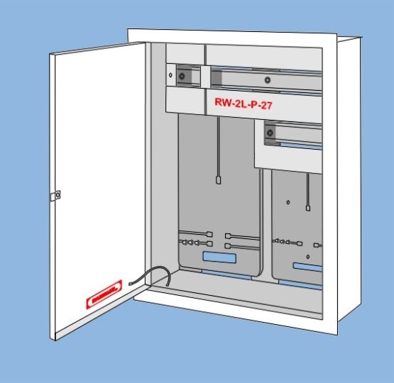 Karwasz Rozdzielnica wnękowa dwulicznikowa plombowana biała (RW-2L-P-27)
