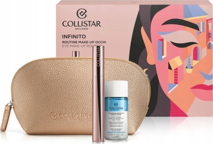 Collistar COLLISTAR SET (MASCARA INFINITO EXTRA BLACK MASCARA + BI-PHASE MAKE-UP REMOVER SOLUTION 35 ML + POUCH)