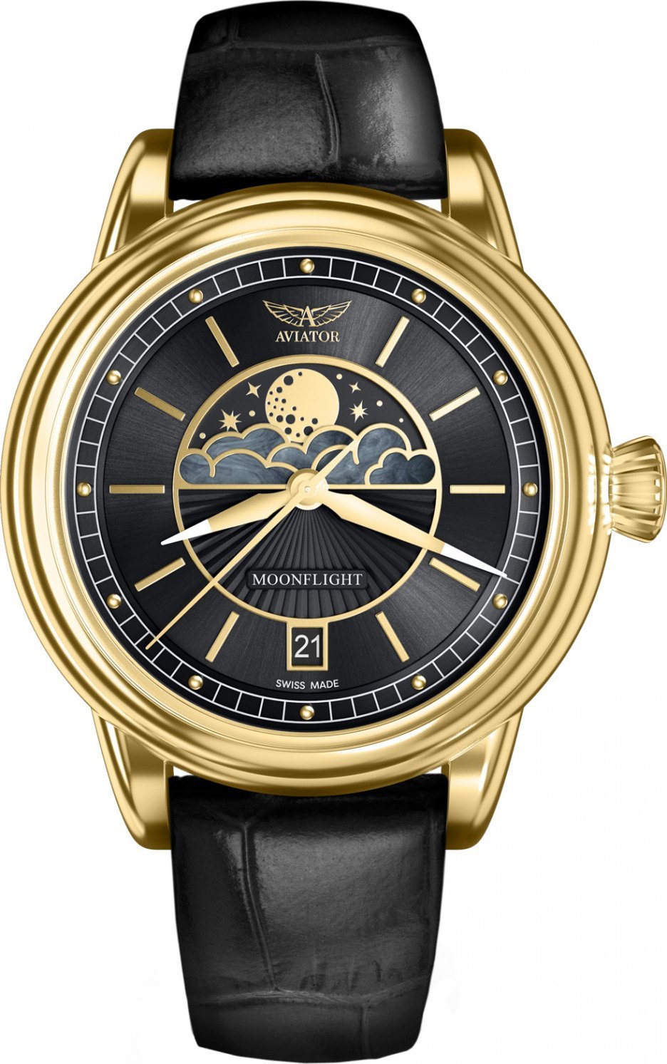 Zegarek Aviator Zegarek damski Aviator V.1.33.1.344.4 czarny