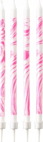 AMSCAN Świeczki urodzinowe różowe marmurkowe 12 sztuk 9904358