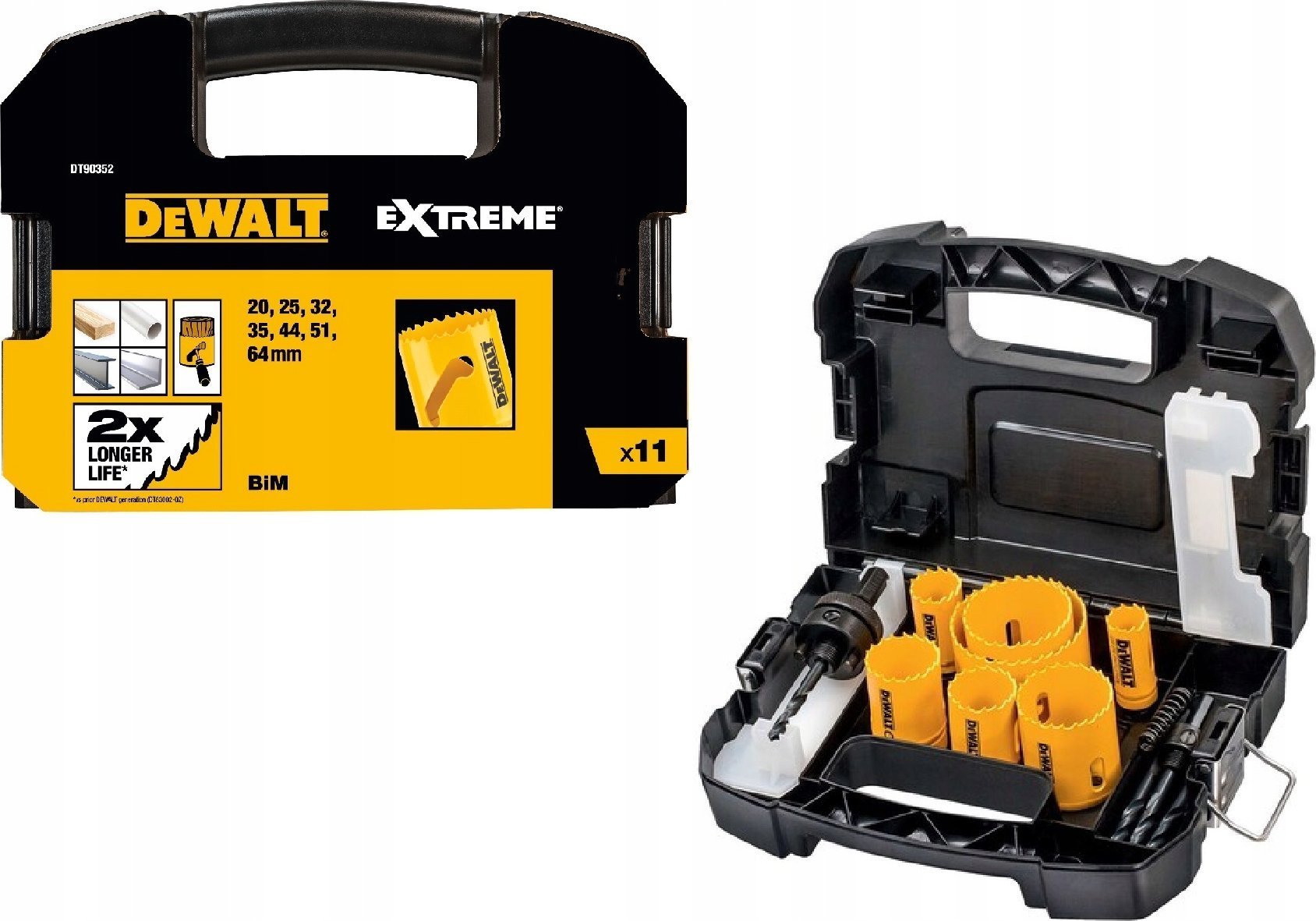 Dewalt DEWALT OTWORNICA ZESTAW 11cz. BIMETAL DLA ELEKTRYKA