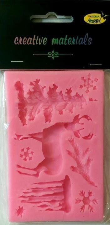 Forma silikonowa 7 x 1cm Świerk, Jeleń