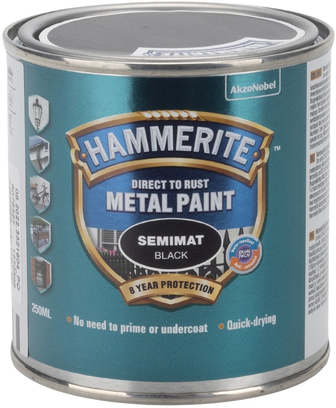 Hammerite Silkemat - Sort - 250 ml.