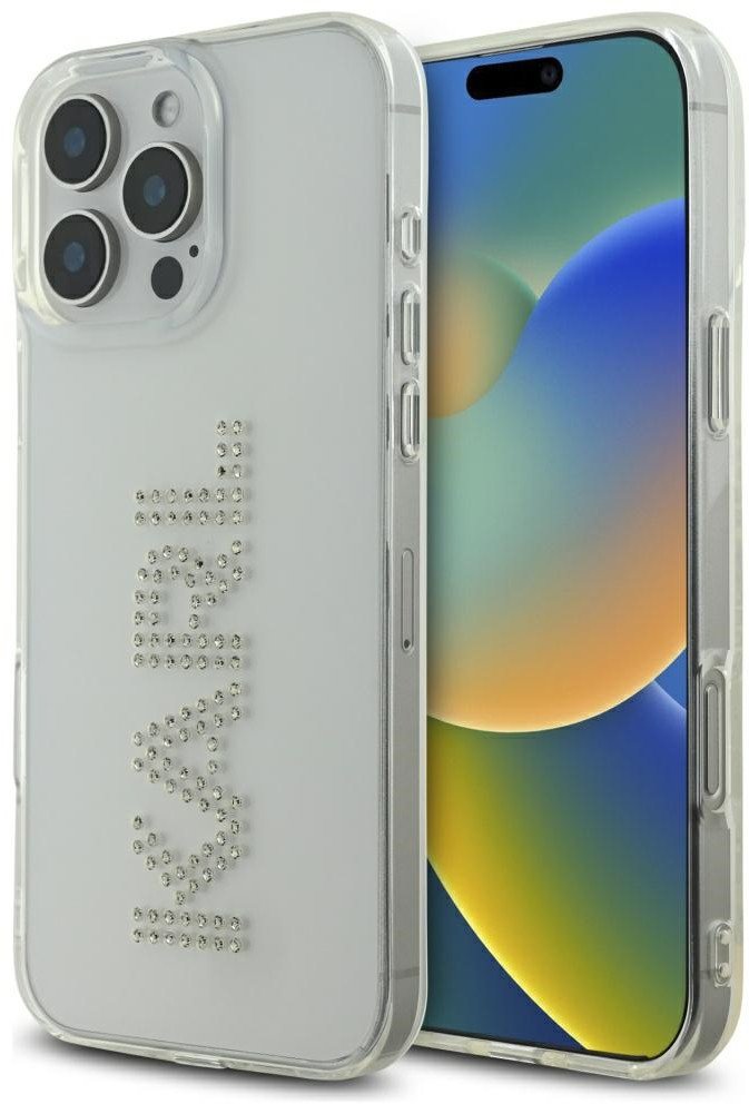 ETUI KARL LAGERFELD IML RHINESTONES LOGO DO IPHONE 16 PRO PRZEZROCZYSTY