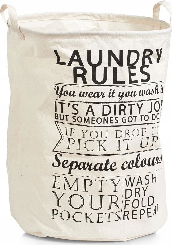 Zeller Torba na pranie - pojemny kosz Laundry Rules, 38x48 cm, 54 l,ZELLER