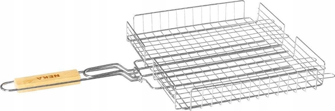 Neka Koszyk do grillowania ze stali chromowanej, drewniana rączka