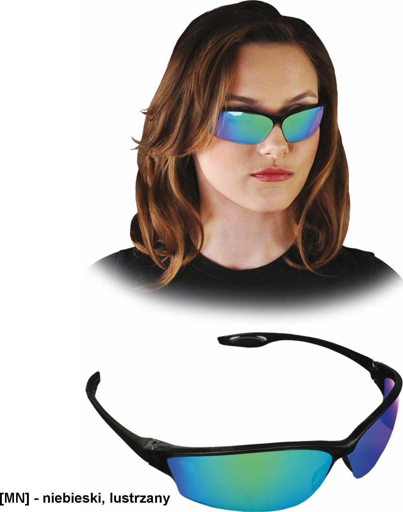 R.E.I.S. MCR-LAW - niebieski, lustrzany - okulary ochronne.