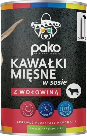 PAKO mokra karma dla psa kawałki w sosie wołowina 415g