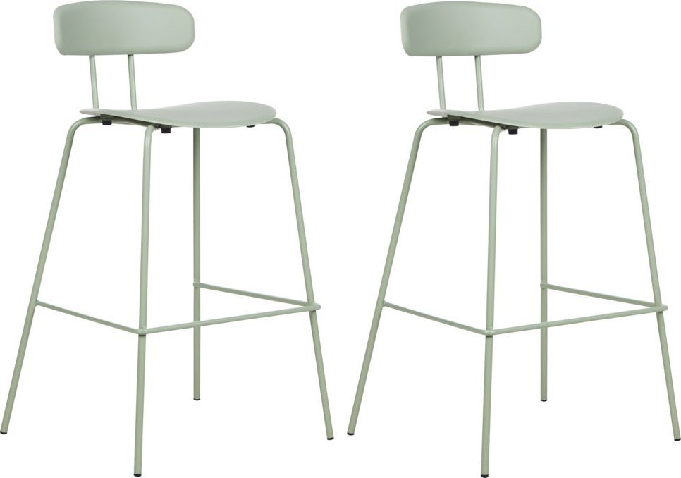 Beliani Zestaw 2 krzeseł barowych jasnozielony SIBLEY
