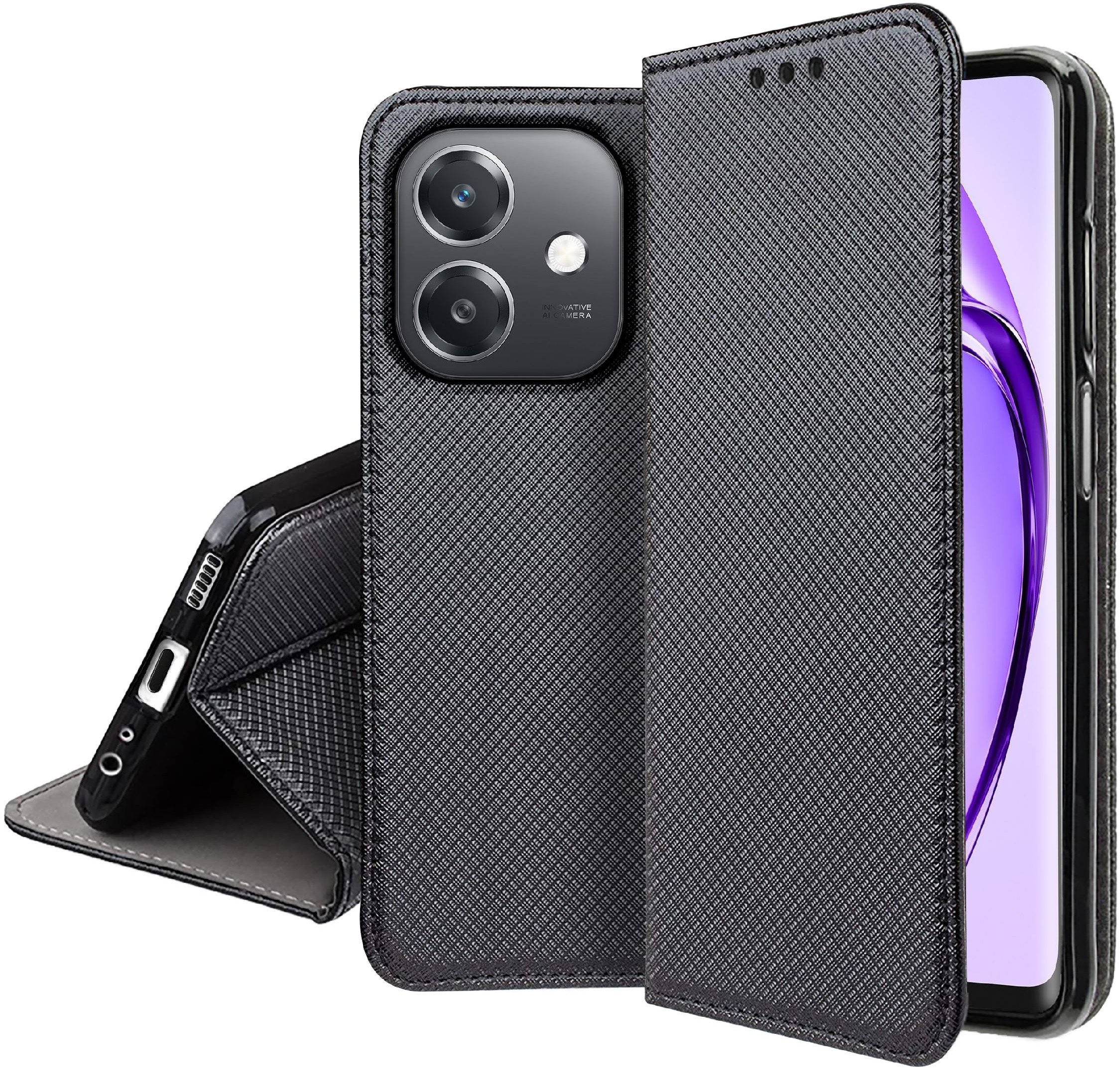 Etui do Oppo A40 | A40M SMART MAGNET CASE PORTFEL + SZKŁO 9H
