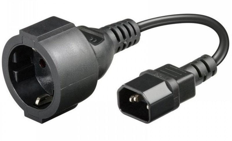 Kabel zasilający Manhattan Manhattan Adapter Zasilania IEC320 C14 na Schuko F Gniazdo 23cm